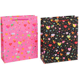 Пакет подарочный "Сердечки" 26*32*10 см