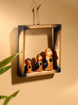 Сувенир интерьерный «Собаки в рамке», 19×19 см, дерево