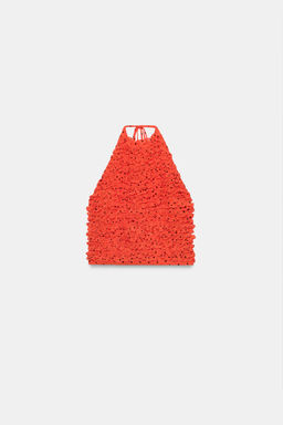 TOP HALTER VOLANTES LUNARES / Rojizo - Zara фото 8