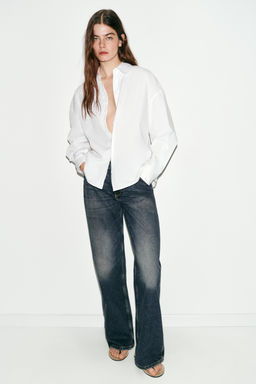 CAMISA POPEL?N PINZAS ESPALDA / Blanco
