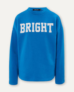 Голубая толстовка с текстовым принтом - Incity фото 3