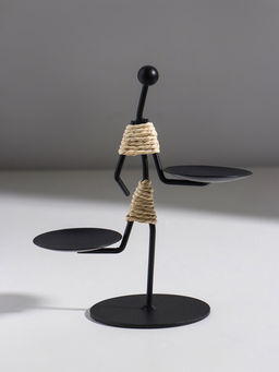 Подсвечник на 2 свечи «Абориген жонглёр», металл, d=6 см, 16×8×16 см