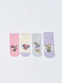 Minnie Mouse Bask?l? K?z Bebek Soket ?orap 4l?