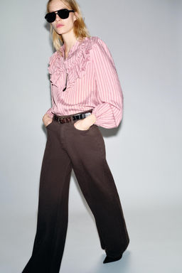 STRIPED SHIRT WITH RUFFLES