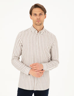 Рубашка Regular Fit коричневая