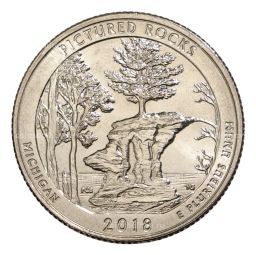 25 центов 2018 года D Национальные парки №41 Национальное побережье живописных камней