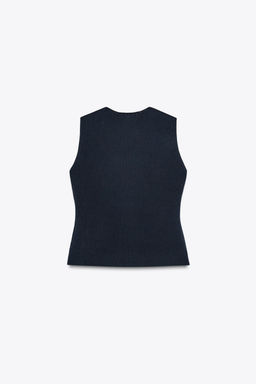 PLAIN KNIT WAISTCOAT TOP - Zara фото 30