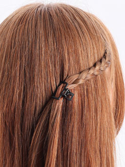 Цена за 6 шт. Крабик для волос «Эмма», прямоугольник, 2.5×2 см, чёрный