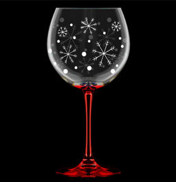 Фужер для вина 650мл арт. 306-ГН9 Снегопад (красный)