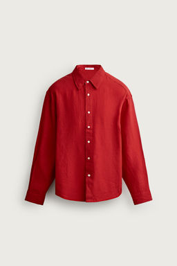 CAMISA RELAXED FIT 100% LINO / Rojo - Zara фото 7
