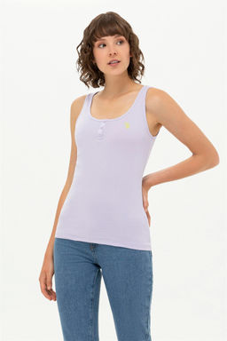 U. S. Polo Assn Женская сиреневая базовая футболка без рукавов с круглым вырезом