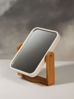 Зеркало настольное BAMBOO, прямоугольное, 16.5×19×4.5 см, (12.5×17 см), бамбуковое