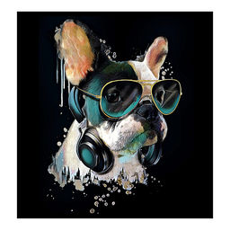 Холст с красками 40х50 см по номерам "Модный пёс" (30цв.)