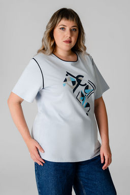 Арт. 31114 Футболка женская 50-58 (5 шт) Цвет:Голубой - Калинка фото 14