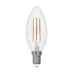 LED-C35-9W/3000K/E14/CL/DIM GLA01TR Лампа светодиодная диммируемая. Форма "свеча", прозрачная. Серия Air. Теплый белый свет (3000K). Картон. ТМ Uniel.