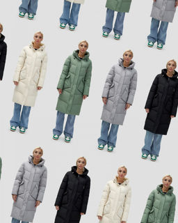 Пальто утепленное стеганное зимнее с капюшоном женское бежевого цвета 9639B - Mtforce фото 17