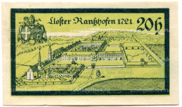 Банкнота 20 геллеров 1920 года Австрия Рансхофен (нотгельд)