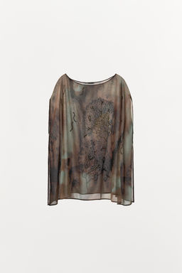 PRINTED BEADED TOP - Zara фото 4