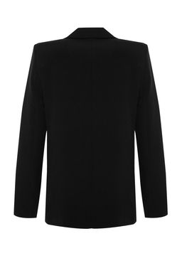 Siyah Regular Astar Detayl? Dokuma Blazer Ceket TWOAW20CE0316