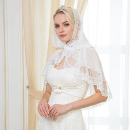 Ниспадающий платок для венчания "Прохладное утро"