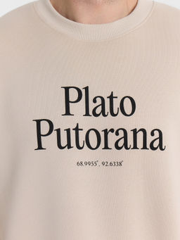 Свитшот мужской бежевый с надписью Plato Putorana - Mark formelle фото 5