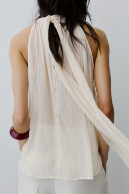 Top de gasa con cuello fular - H&m фото 8