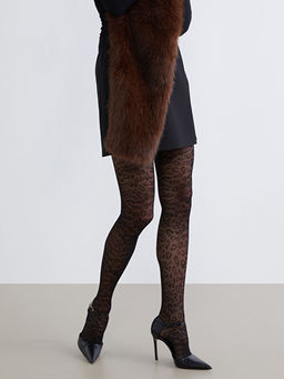 Leopar Desenli Kad?n K?lotlu ?orap