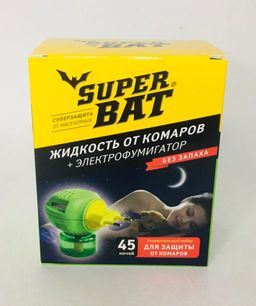 Набор SuperBAT 45 ночей от комаров жидкость+электрофумигатор (1/24) (шт.)