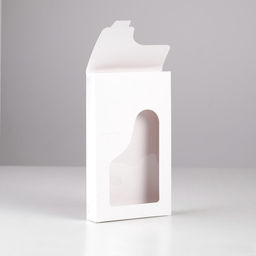 Коробка фигурная, кондитерская упаковка без печати, с окном, белый, 10 шт., 12×3×20 см