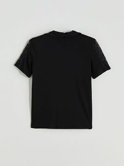 G?mlek Yaka Dantel Detayl? Kad?n Pijama ?st?