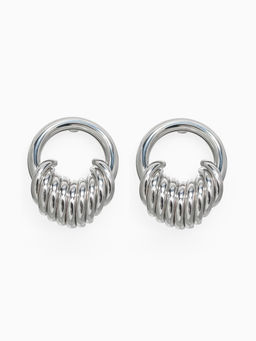 Серьги металл Кольца тренд, цвет золото