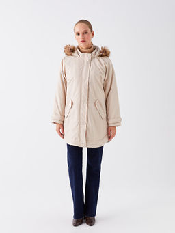 Kad?n Kap??onlu D?z Parka - Waikiki фото 3