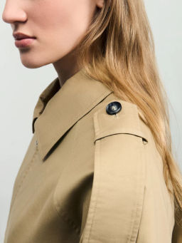 Хлопковая укороченная куртка с ремнем / Zarina  фото 8