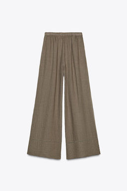 ZW COLLECTION 100% LINEN PALAZZO TROUSERS - Zara фото 8