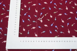 Теплый хлопок Листочки на бордовом, СОРТ2, ш.1.47м, хлопок-100%, 150гр/м.кв - Купава фото 7