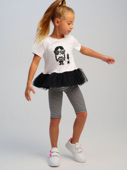 12522141 Комплект для девочек: брюки (легинсы укороченные), фуфайка (футболка) - Playtoday фото 2