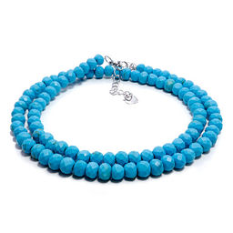 Бусы из граненного камня Бирюза 6мм 45см