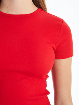 Bisiklet Yaka Dokulu Kad?n Ti??rt