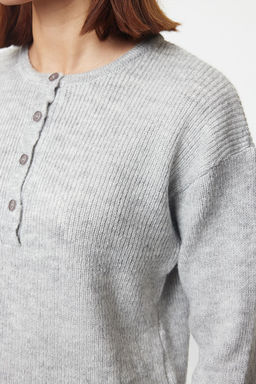 Gri More Sustainable Yumusak Dokulu Genis Kal?p Basic Triko Kazak TWOAW25KZ00309 - Trendyolmilla фото 4