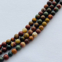 Бусины для украшений из Яшмы "Пикассо" (82 бусины) 37 см