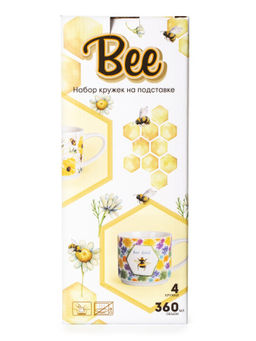 Набор кружек на подставке BEE 4шт 360мл - SIJ фото 4