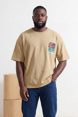TRENDYOL MAN Buyuk Beden Vizon Orme Oversize/Genis Kesim Eskitme/Soluk Efektli %100 Pamuk T-shirt TMNSS25BF00016 - Trendyolmilla фото 10