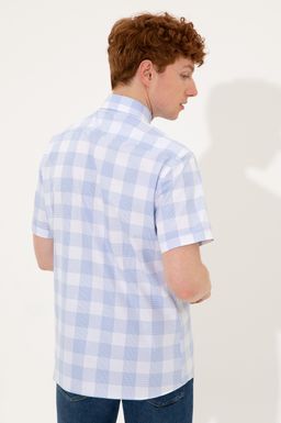 U. S. Polo Assn Мужская синяя рубашка с коротким рукавом - U.s. polo assn фото 5