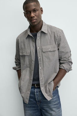 CHECK SHIRT WITH POCKETS - Zara фото 7