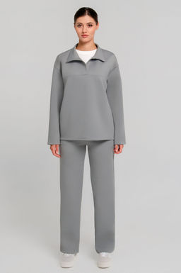 Арт. 2803 Костюм с брюками женский 48-54(4 шт) Цвет:серый