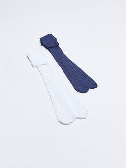 Kendinden Desenli K?z ?ocuk K?lotlu ?orap 2li