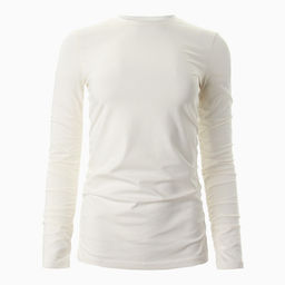 Лонгслив женский со сборкой MINAKU: Casual Collection, цвет экрю, размер 46  фото 21