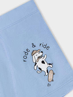 Цена за 2 штуки! Трусы для мальчиков голубые с принтом и надписью "rode & ride"