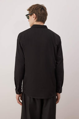 Siyah Regular Erkek Gomlek TMNAW26GO00015 - Trendyolmilla фото 17