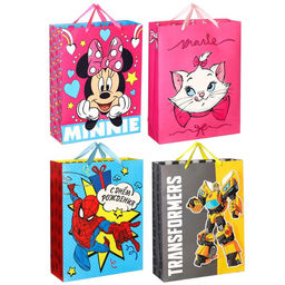 Цена за 4 шт. Пакет ламинированный верт., 31х40х11,5 см, Минни, Трансформеры, Кошечка Мари, ЧП МИКС